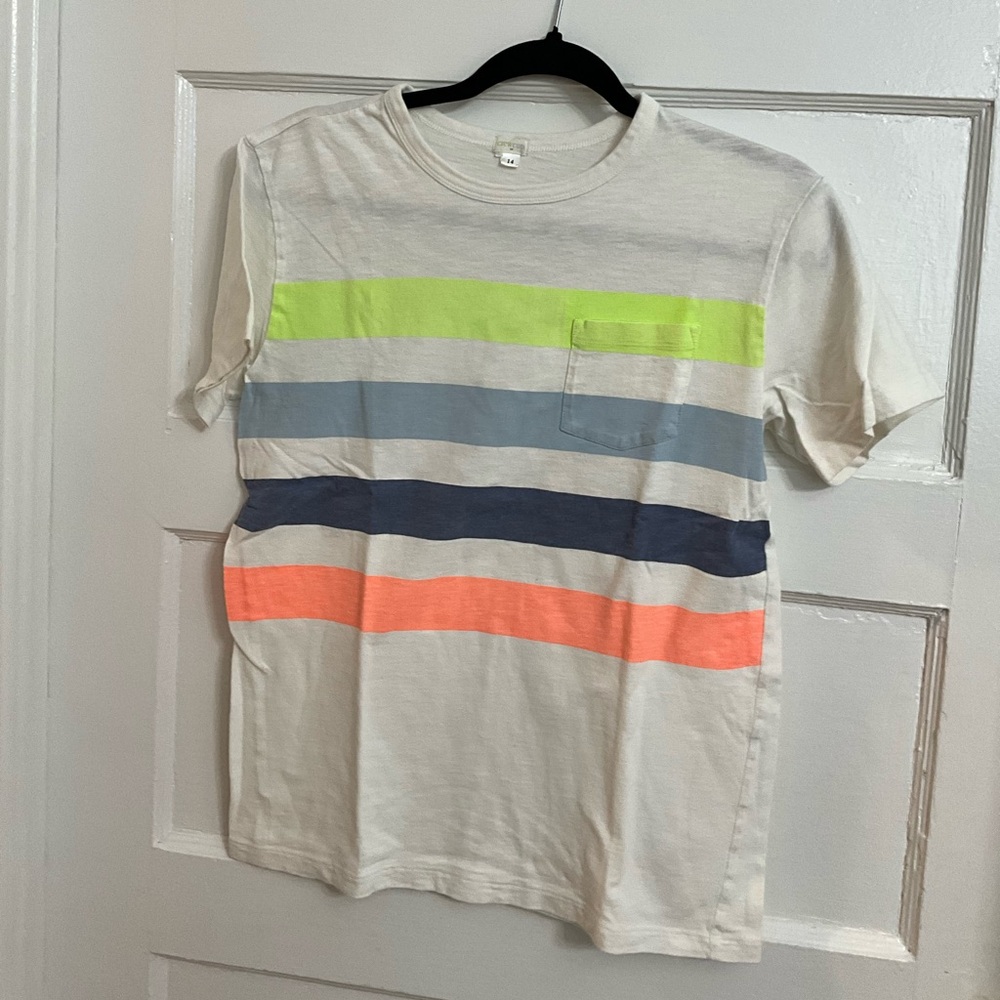 Kids T shirts, size 14, color light cream strap, 100% cotton